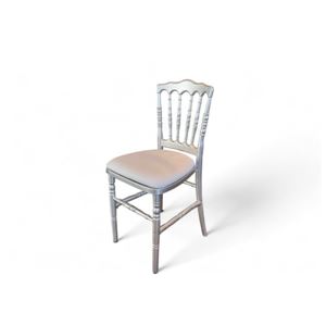 Stoel Parijs Zilver met witte zitting Stoel Parijs Zilver met witte zitting