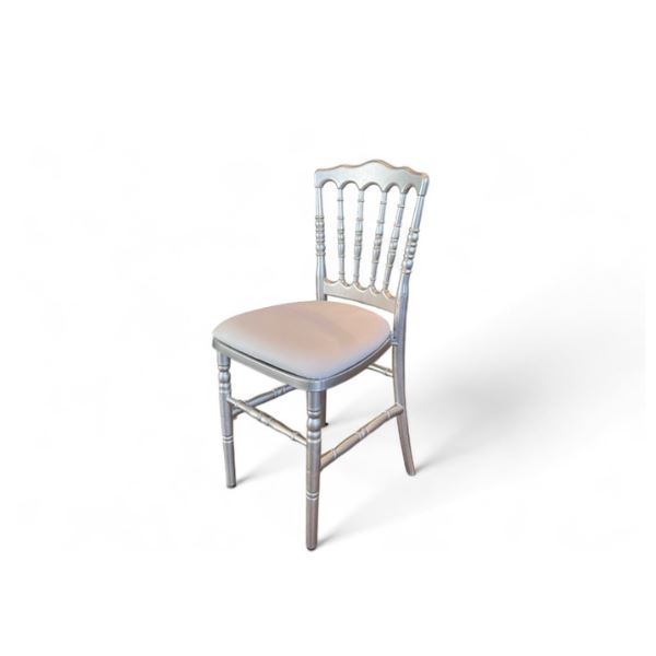 Stoel Parijs Zilver met witte zitting